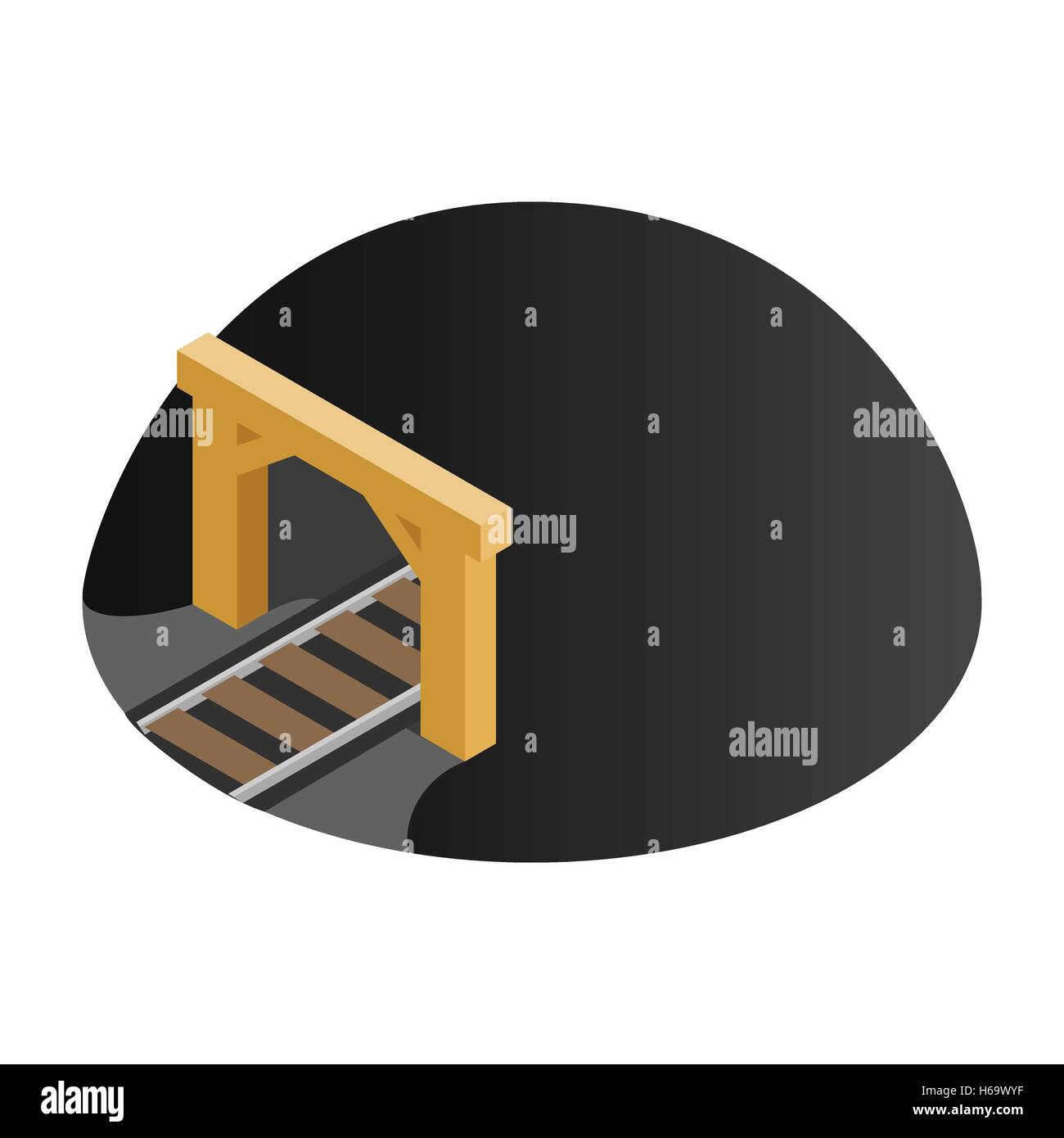 Tunnel ferroviaire icône 3D isométrique Illustration de Vecteur
