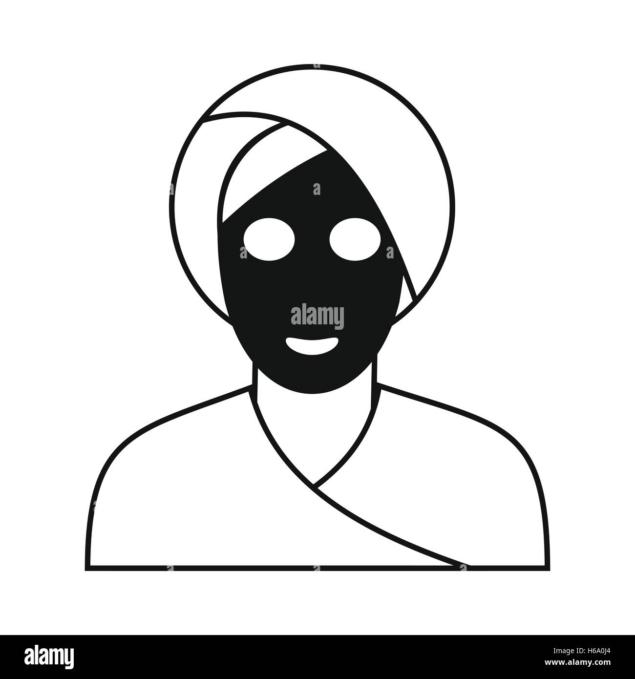 L'icône de masque d'argile du visage Spa Illustration de Vecteur