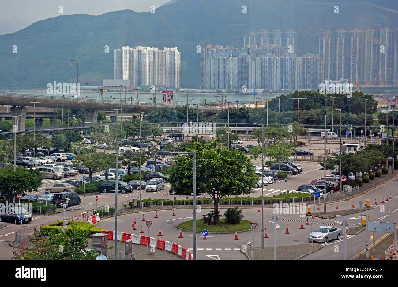 Parking voitures de l'aéroport international de Hong Kong Banque D'Images