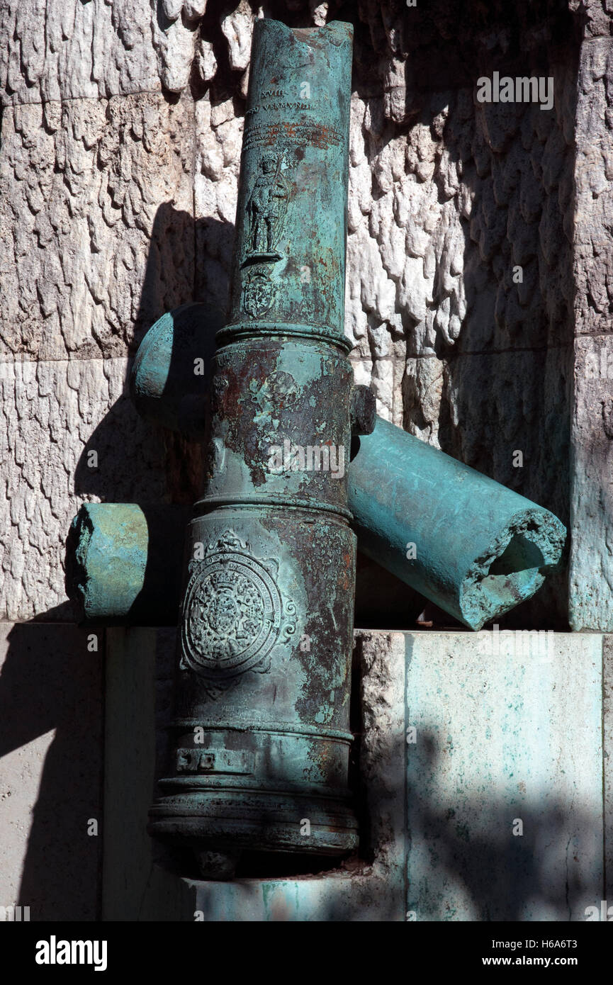 Ivar huitfeldt détail statue commémorative de canons Banque D'Images