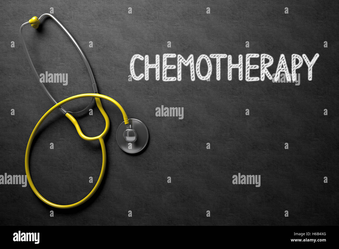 La chimiothérapie - Texte sur le tableau. 3D Illustration. Banque D'Images