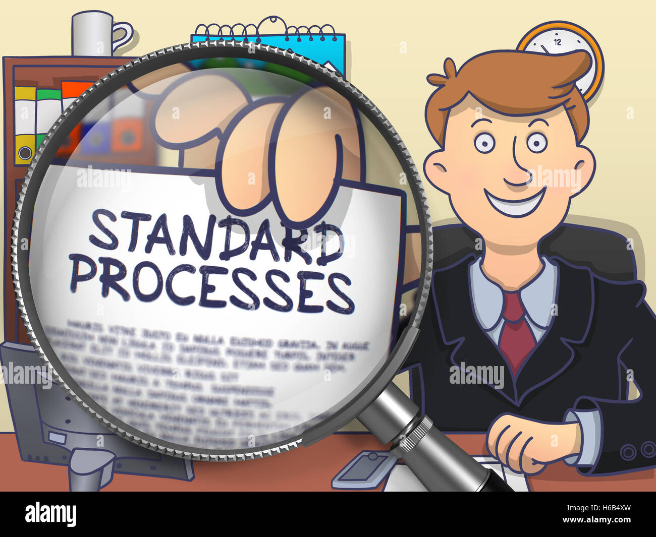 Des processus normalisés par l'objectif. Doodle Style. Banque D'Images