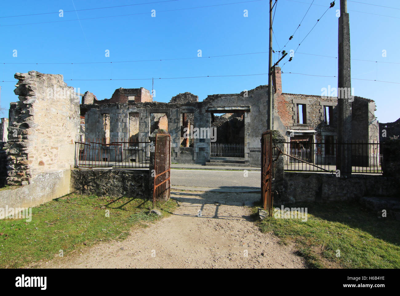 Oradour sur Glane Crime de guerre Nazi Memorial Banque D'Images
