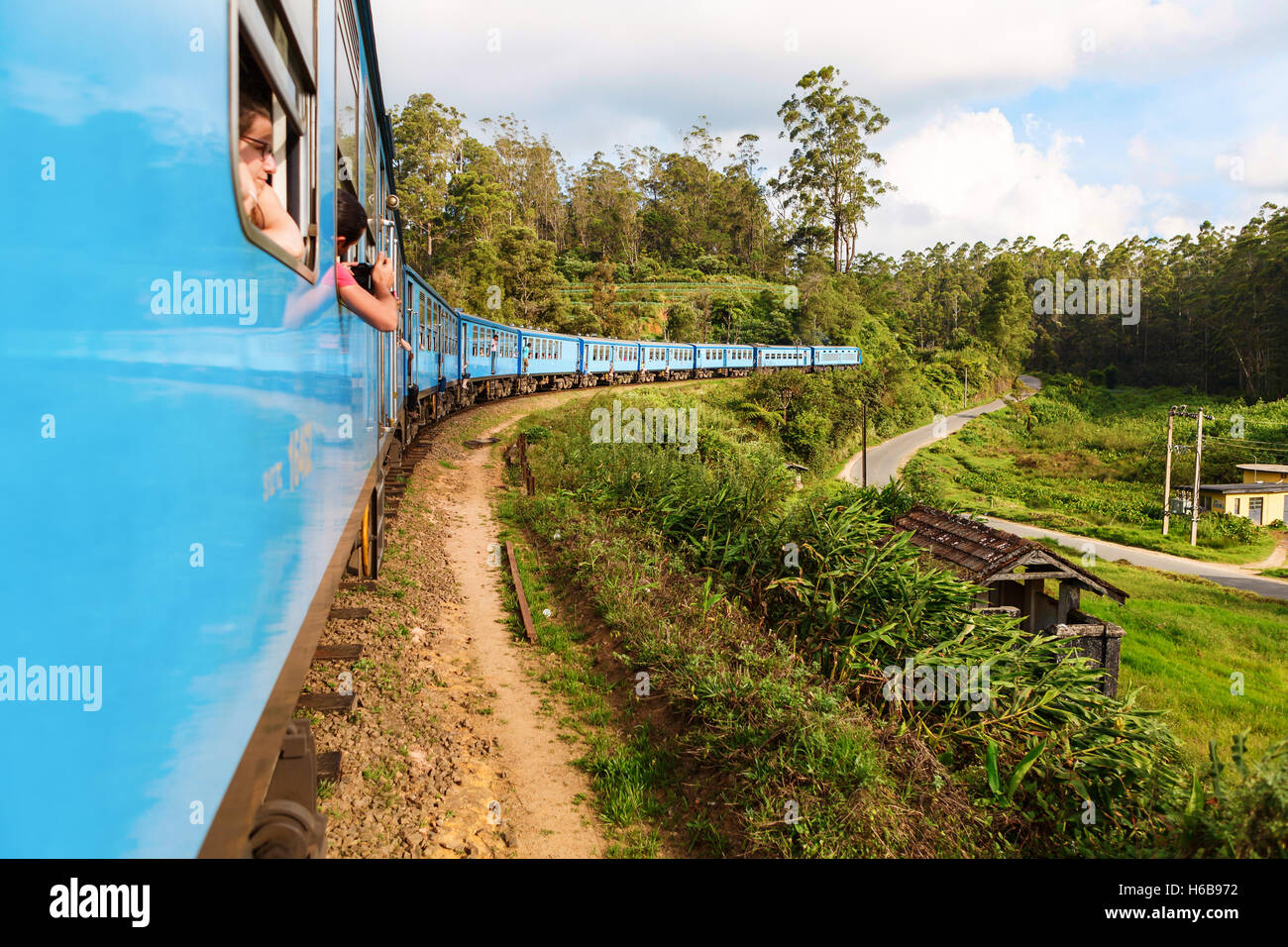Voyage en train à travers le Sri Lanka Banque D'Images
