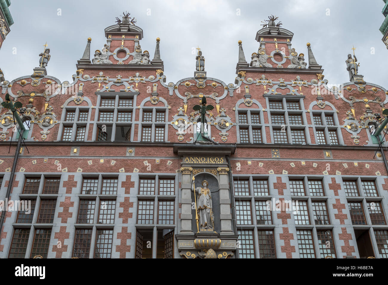 Le Grand Armoury, Gdansk, Pologne. Architecture de la Renaissance hollandaise Banque D'Images