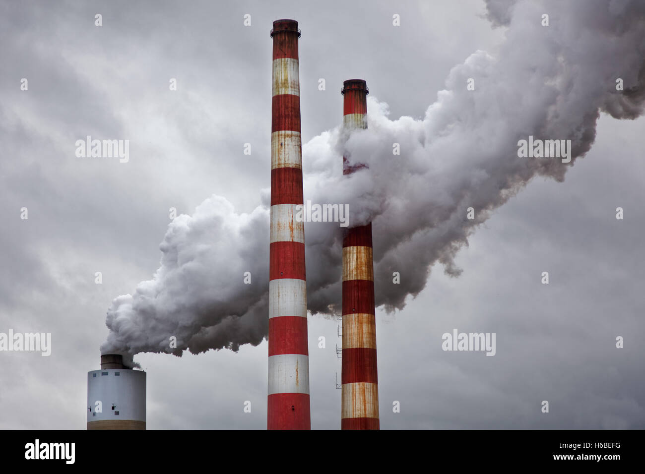 Les émissions des centrales au charbon Banque D'Images