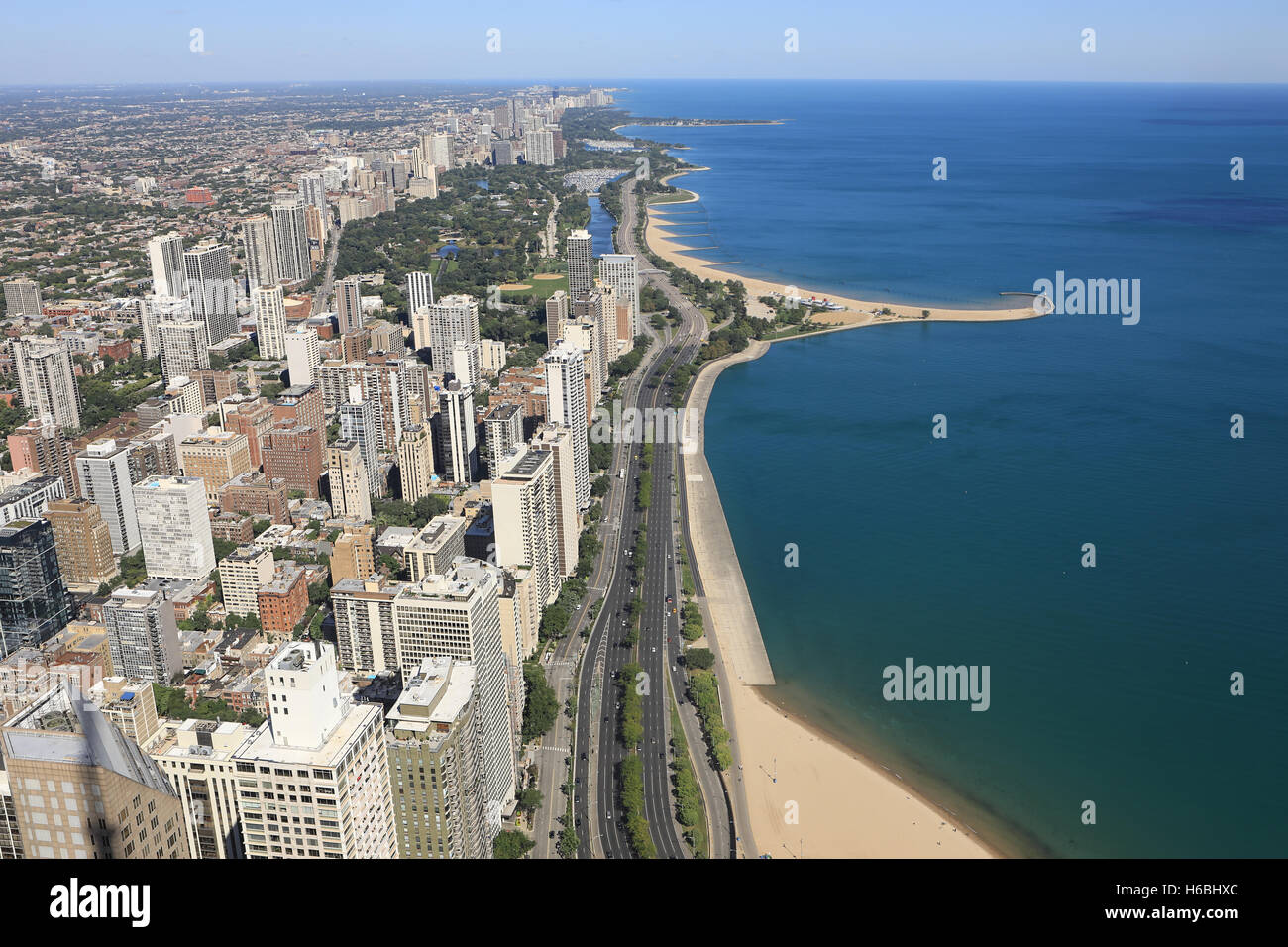 Une vue aérienne du centre-ville de Chicago Banque D'Images