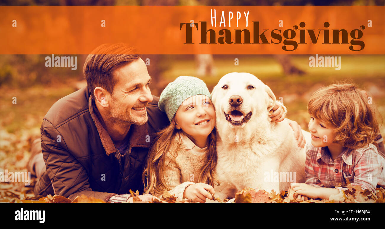 Image composite du numérique dans l'image générée de joyeux thanksgiving text Banque D'Images