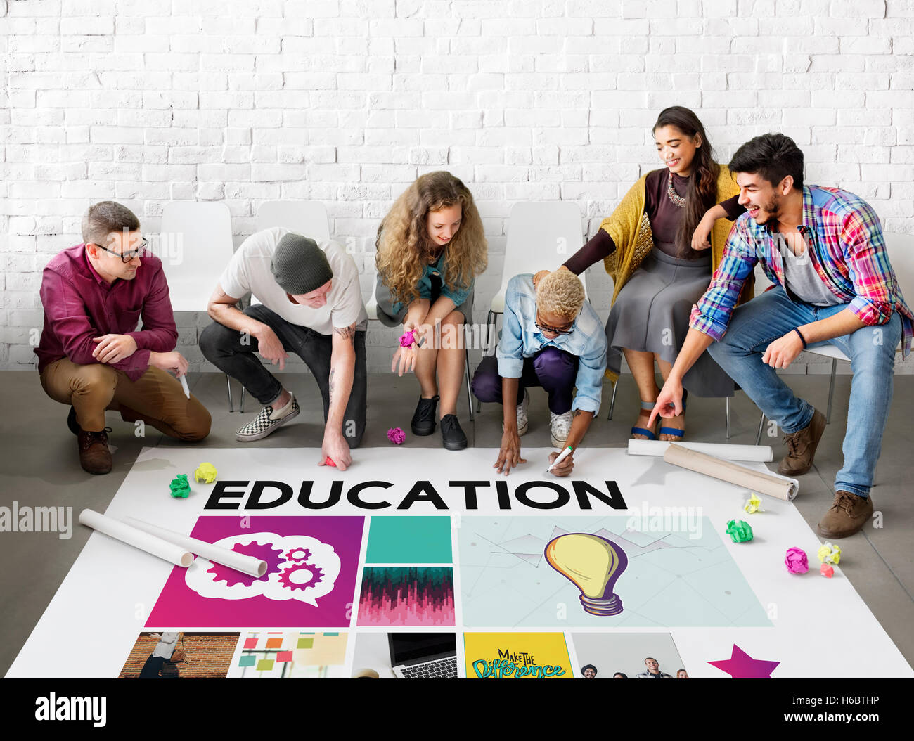 La lampe de l'éducation Connaissances Idées Concept l'école Banque D'Images
