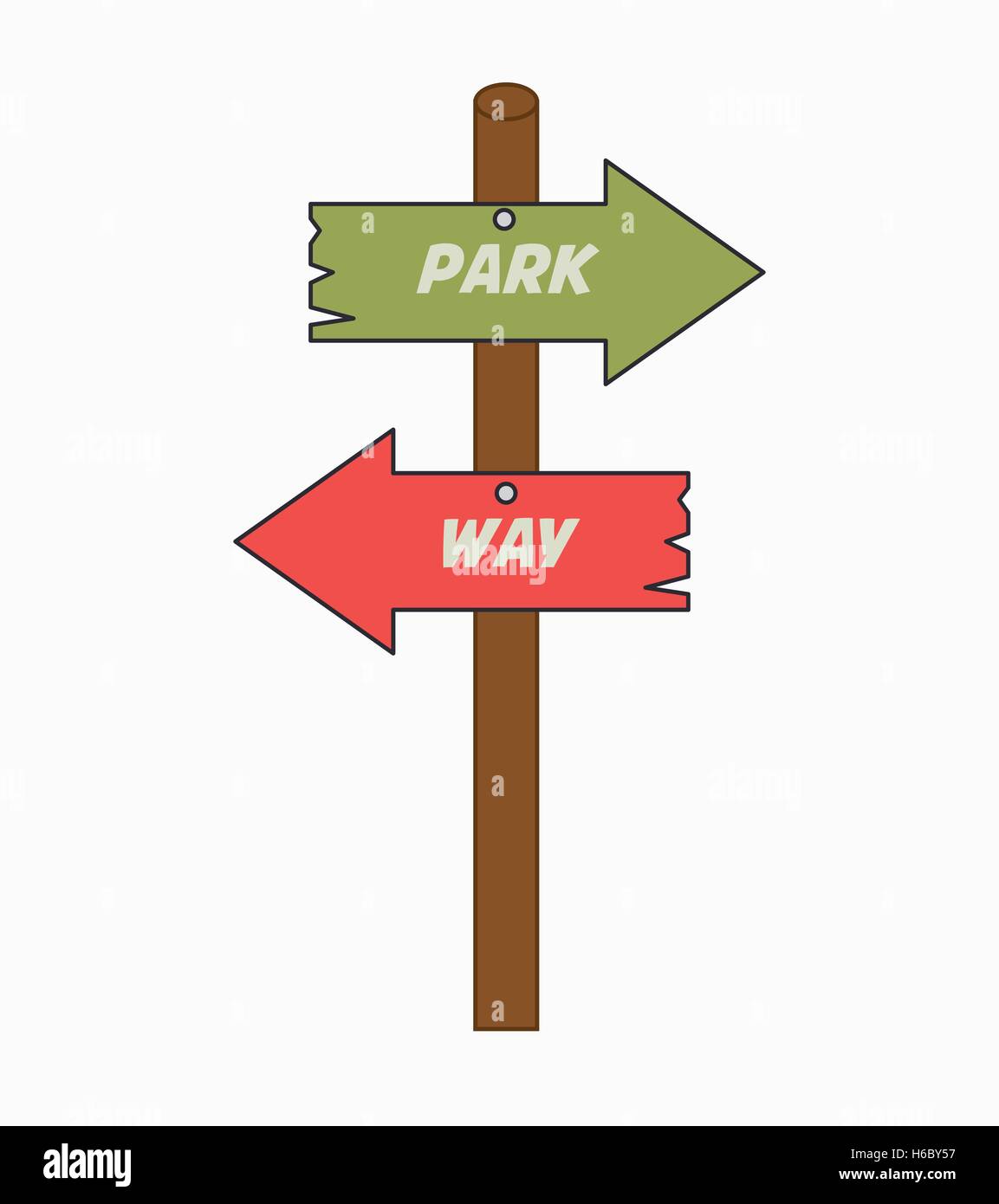 Guides flèches parc façon icône isolé Illustration de Vecteur