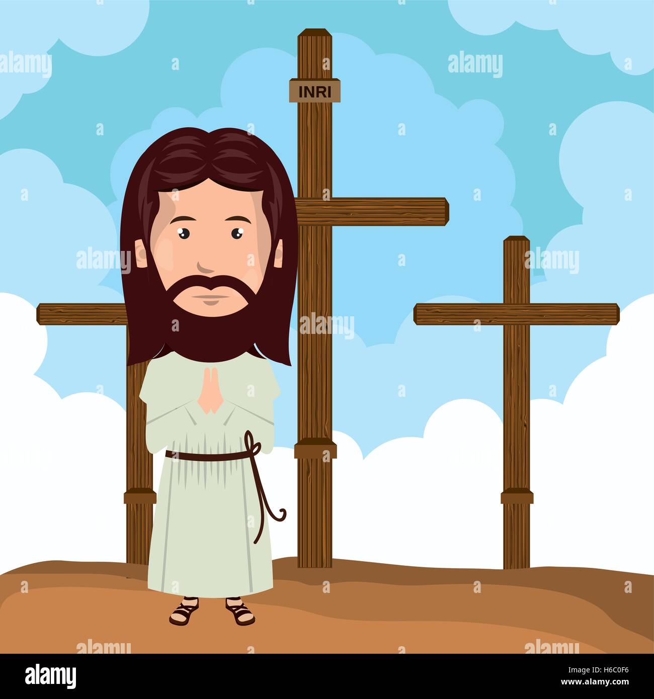 Jésus christ le calvaire design Illustration de Vecteur