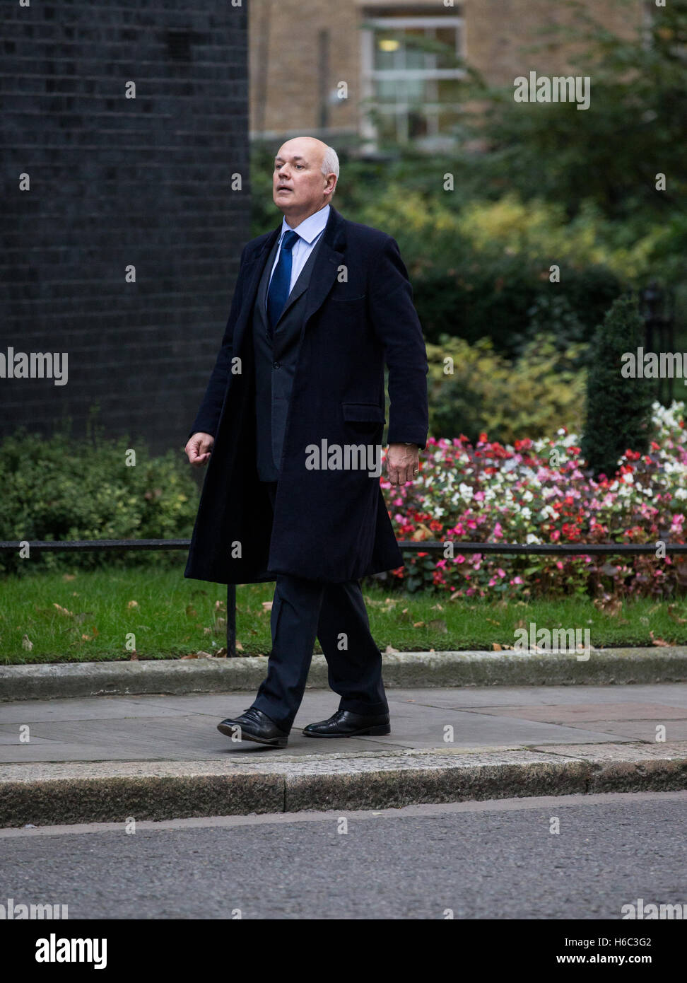 Ancien lieu de travail et des retraites, Iain Duncan Smith,arrive à Downing Street pour une réunion.Il démissionna du Cabinet. Banque D'Images