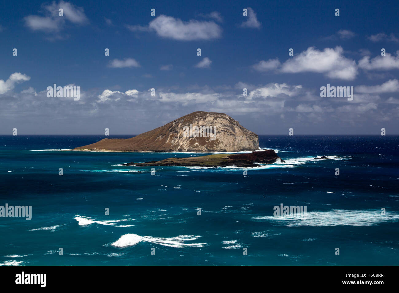 Manana Island, une île inhabitée et refuge d'oiseaux à la côte est d'Oahu, Hawaii, USA. Banque D'Images