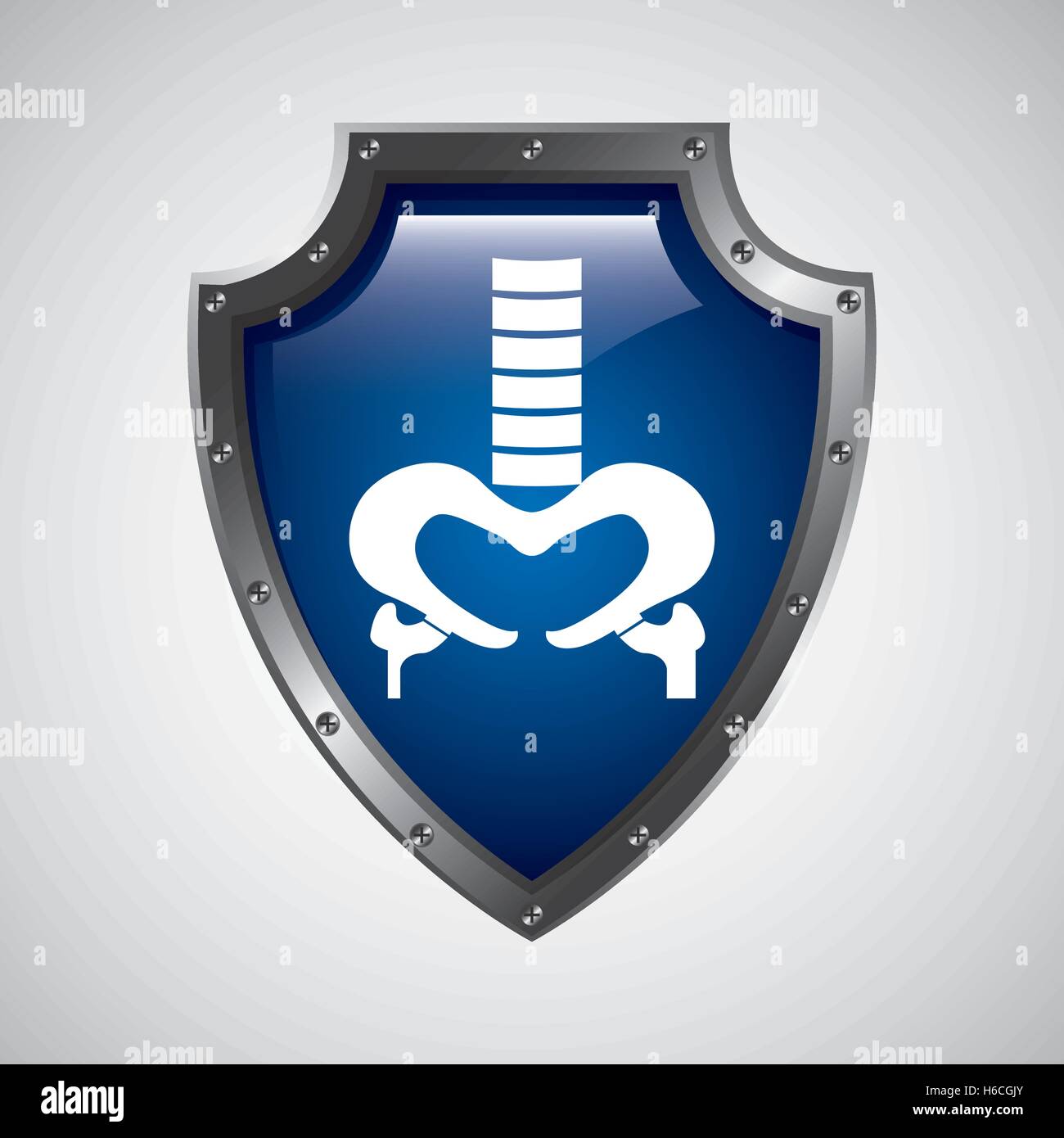 Corps de rayon x symbole icône santé Illustration de Vecteur