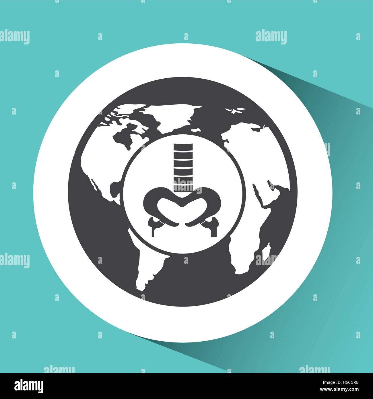 Corps de rayon x symbole icône santé Illustration de Vecteur