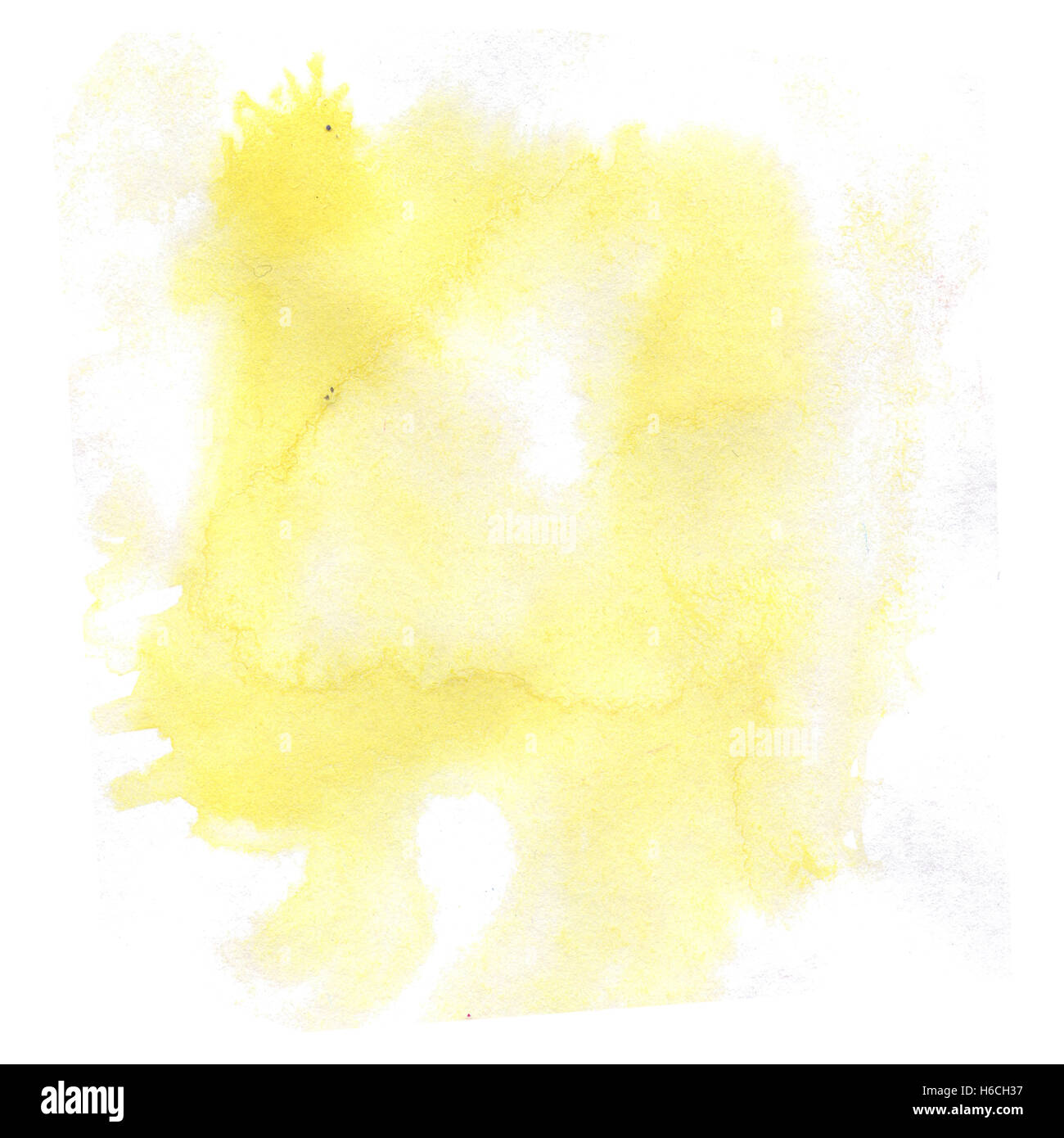 Aquarelle abstraite. aquarelle splash drop blot isolé jaune pour votre design art Banque D'Images