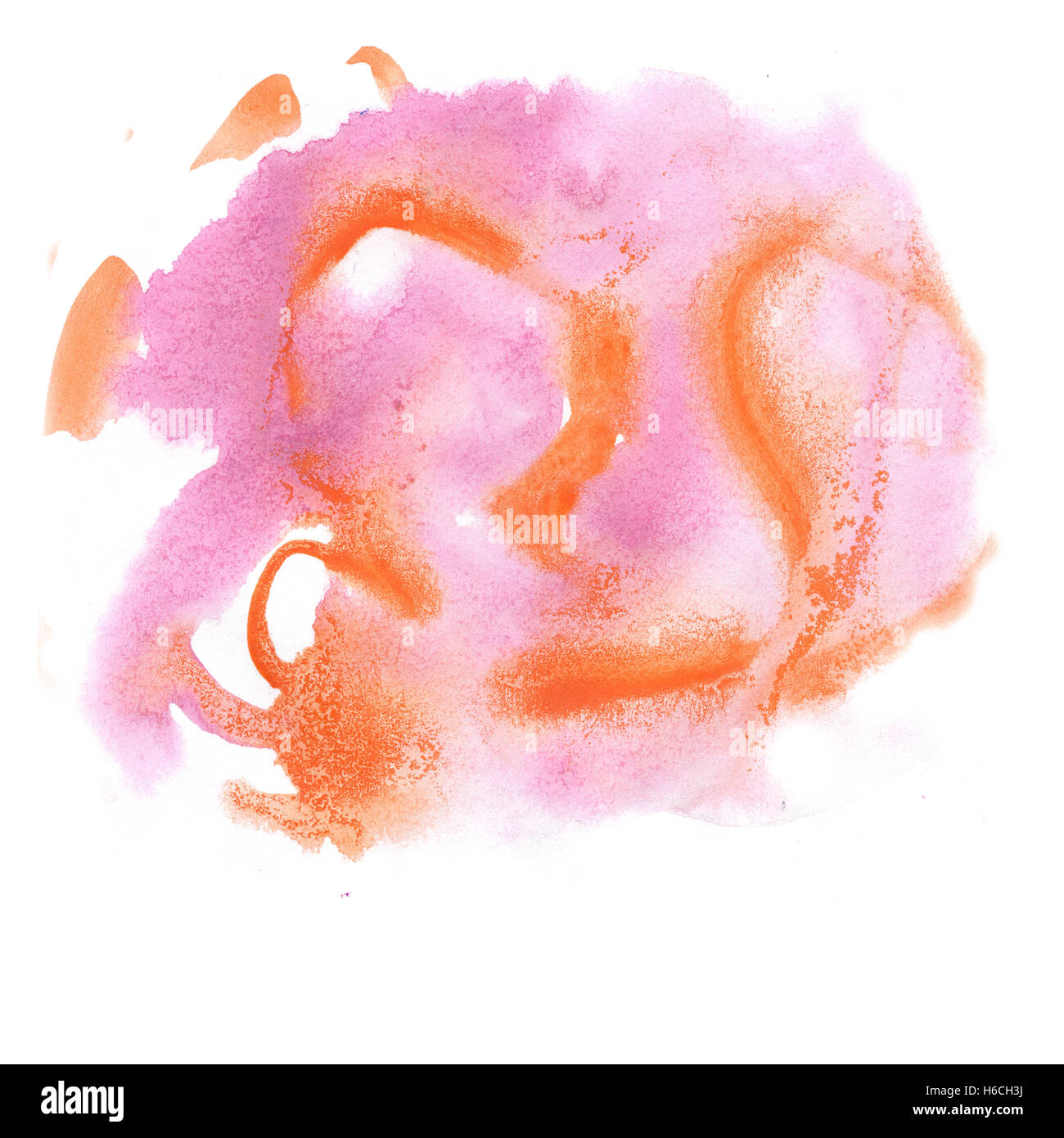Aquarelle abstract splash violet orange. aquarelle drop blot isolées pour votre conception Banque D'Images
