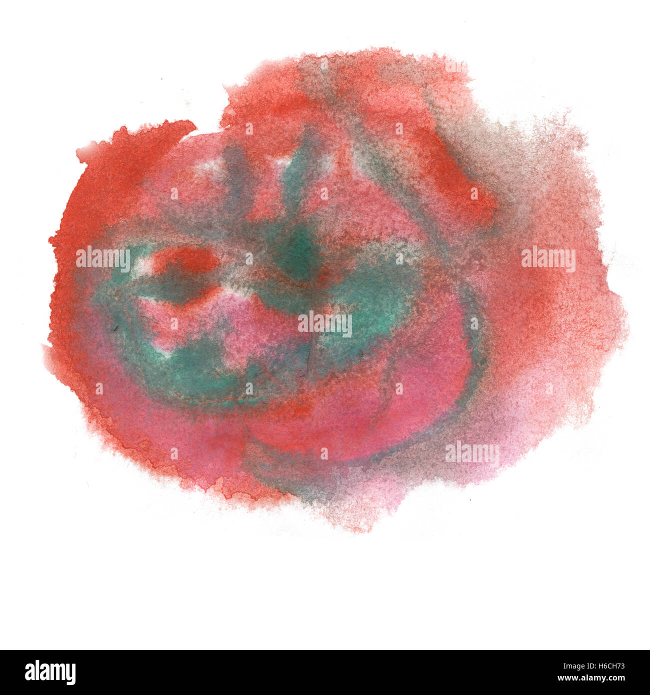 Aquarelle abstract splash vert rouge. aquarelle drop blot isolées pour votre design art Banque D'Images
