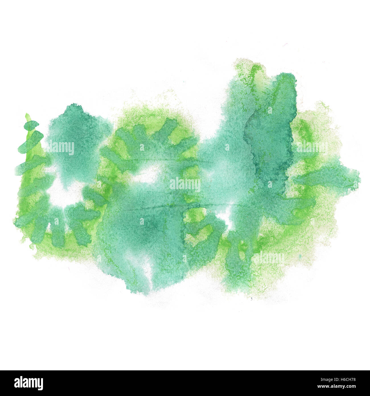 Aquarelle abstraite splash. aquarelle drop vert isolé blot pour votre design art Banque D'Images