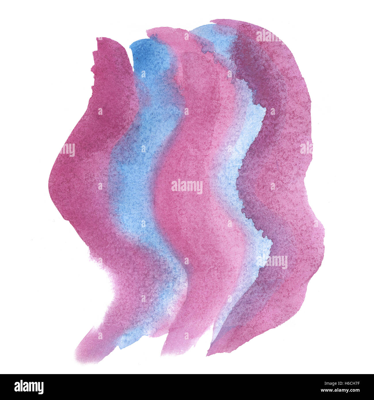 Aquarelle abstraite splash bleu-violet. Drop aquarelle blot isolées pour votre design art Banque D'Images