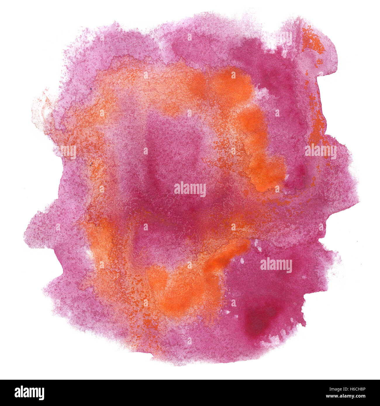 Aquarelle abstraite splash. aquarelle rouge orange drop blot isolées pour votre design art Banque D'Images