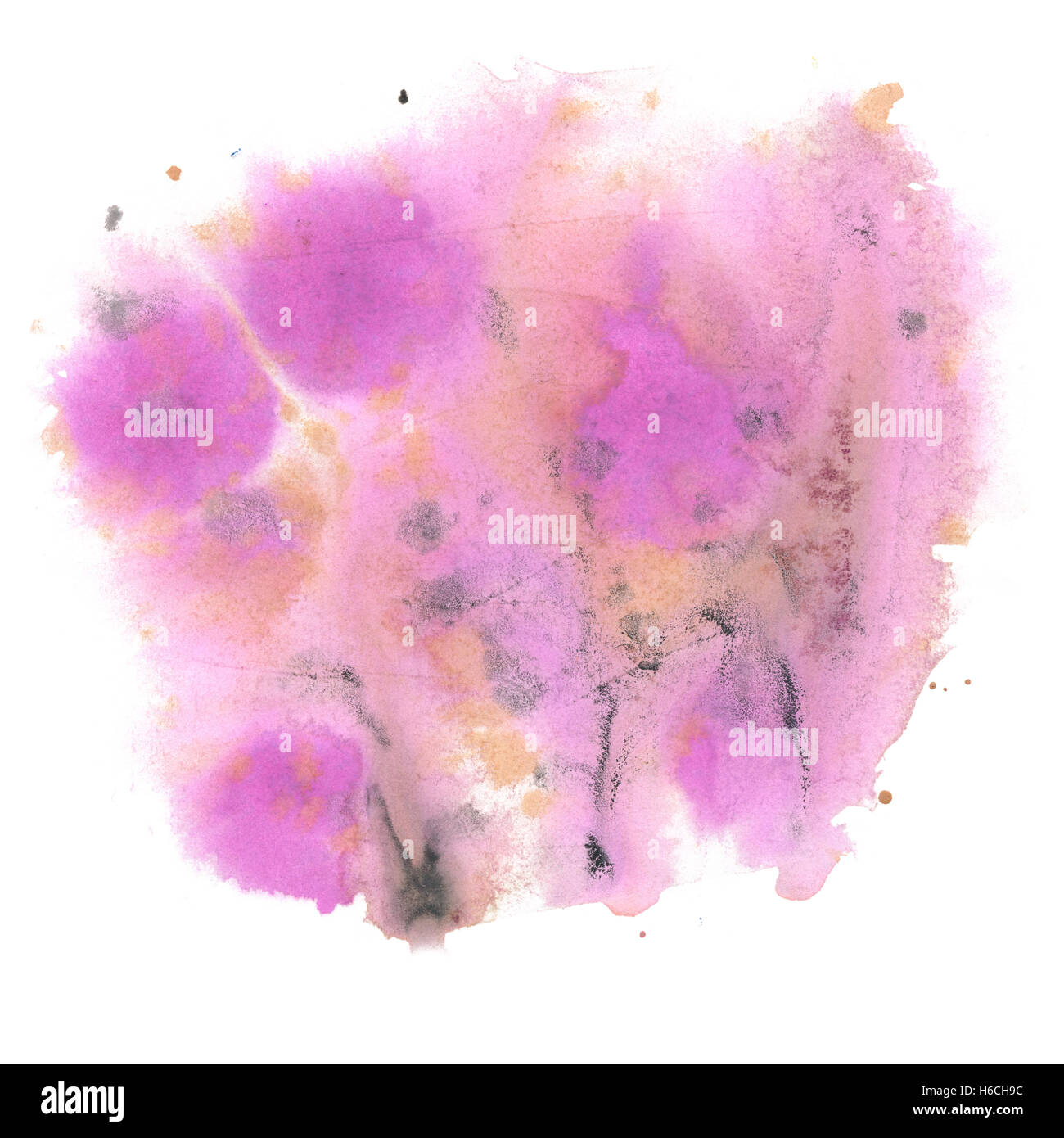 Résumé Aquarelle Aquarelle purple drop splash. blot isolé pour votre design art Banque D'Images