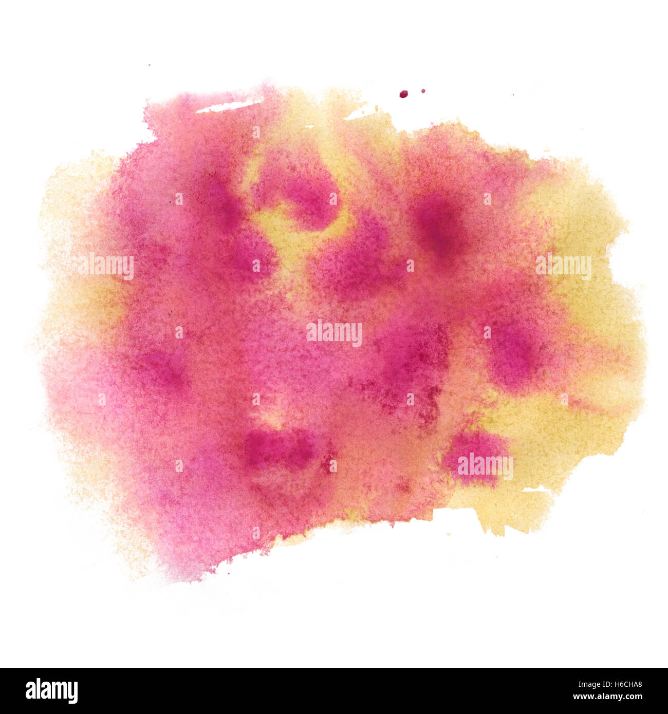 Aquarelle abstraite splash. jaune rouge aquarelle drop blot isolées pour votre design art Banque D'Images