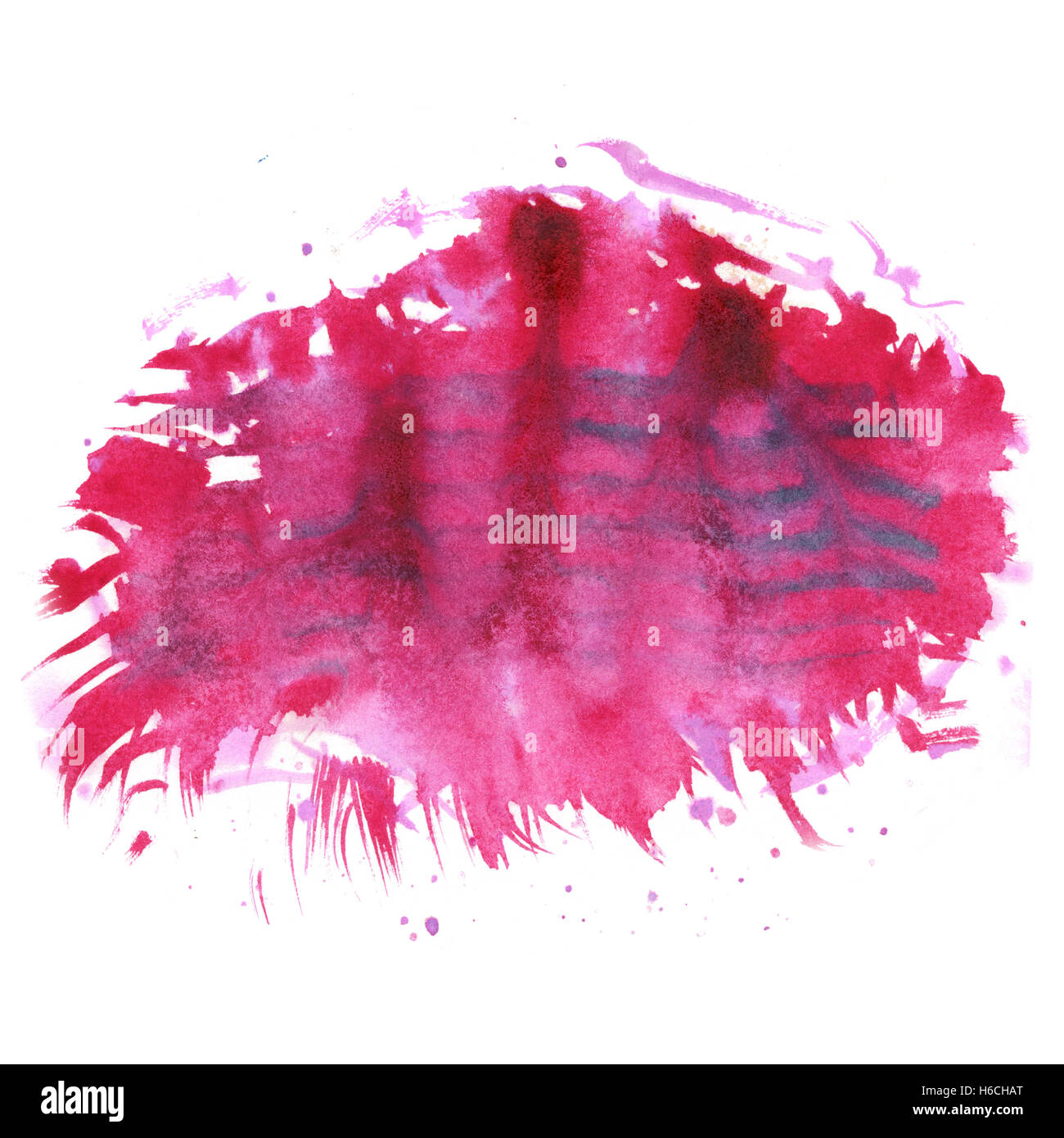 Aquarelle abstraite splash. rose rouge aquarelle drop blot isolées pour votre design art Banque D'Images