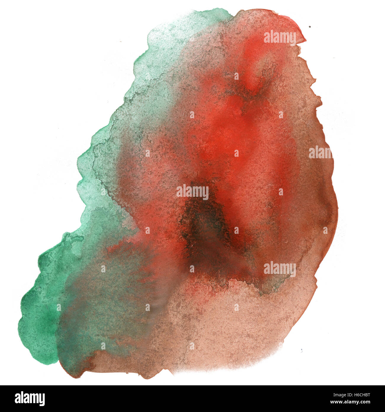 Aquarelle aquarelle abstraite. splash rouge drop vert isolés blot pour votre design art Banque D'Images