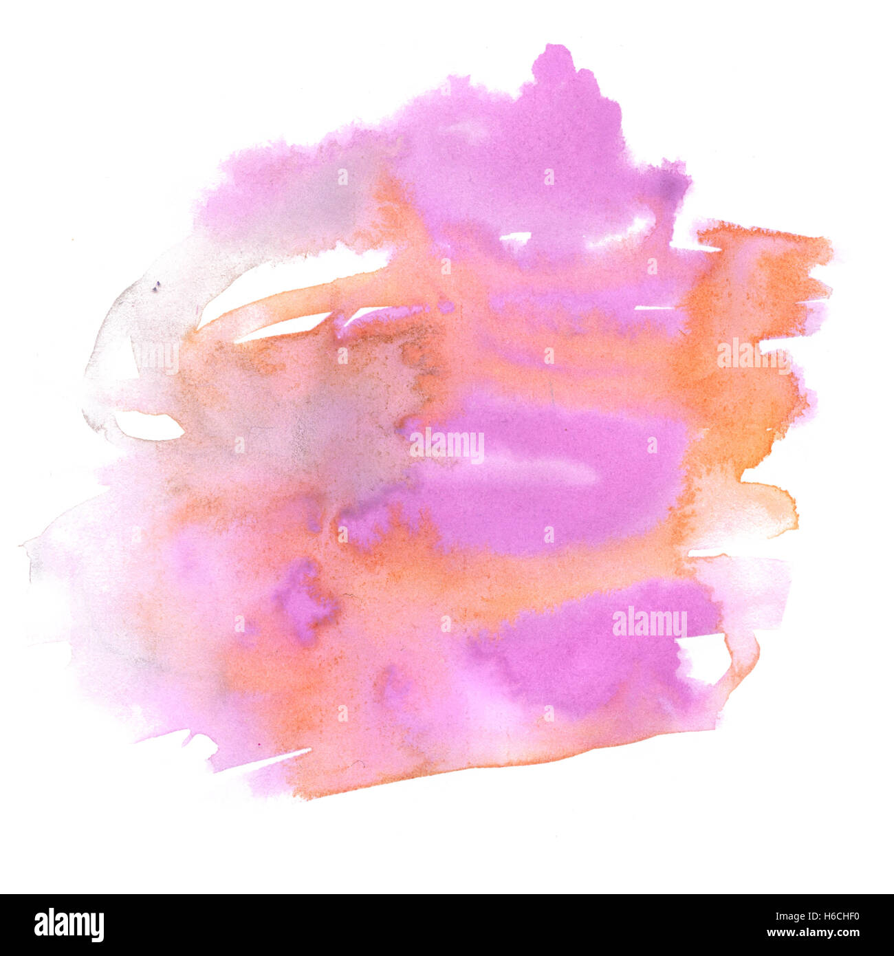 Aquarelle abstraite. aquarelle splash violet orange drop blot isolées pour votre design art Banque D'Images