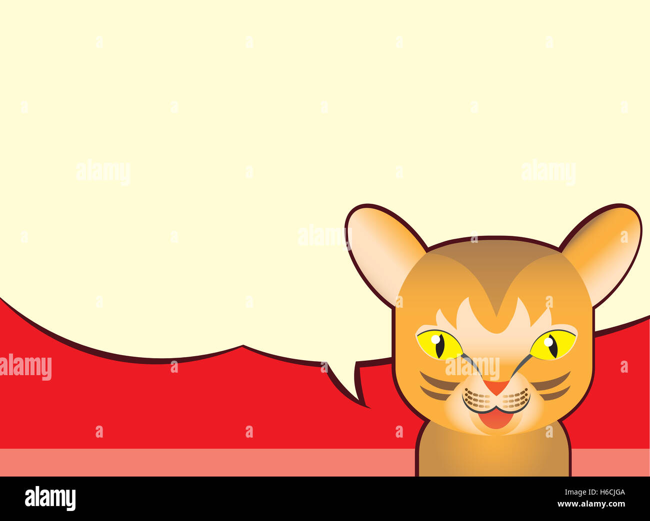 Bulle et Abbyssinian Cat, Vector Cartoon Banque D'Images