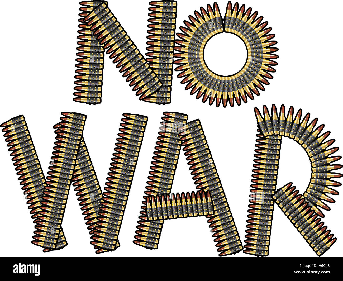 Pas de guerre , Balle Typographie Vector Illustration Banque D'Images