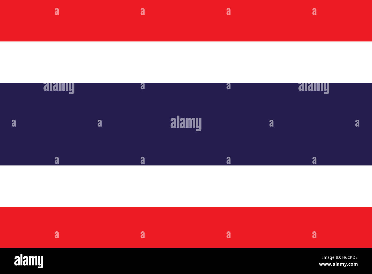 Drapeau officiel de la Thaïlande . Banque D'Images
