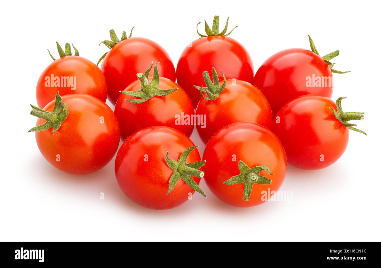 Tomates cerise isolated Banque D'Images