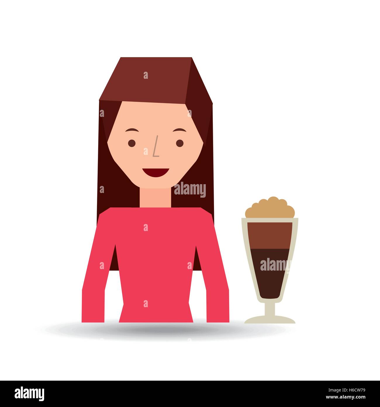 Woman cute graphiques frais café tasse vector illustration Illustration de Vecteur