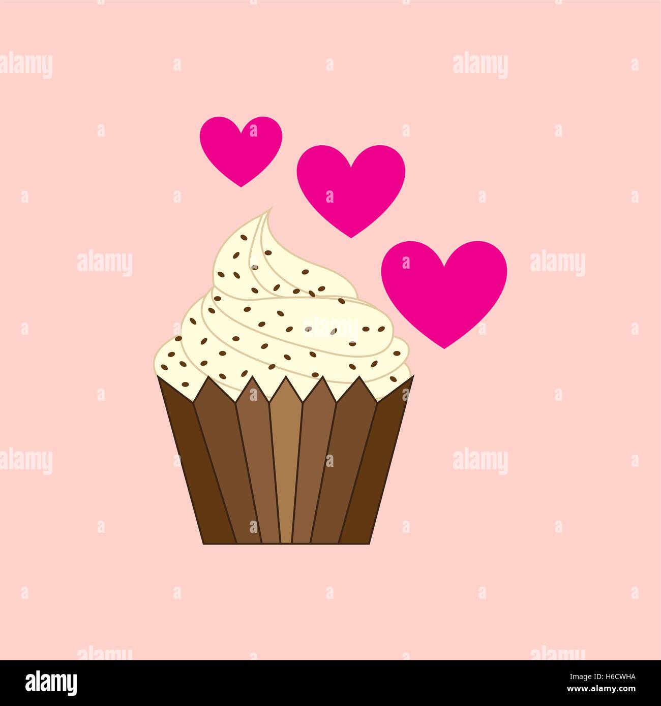 Dessin animé coeur sweet candy puce cup cake design icône vector  illustration Image Vectorielle Stock - Alamy