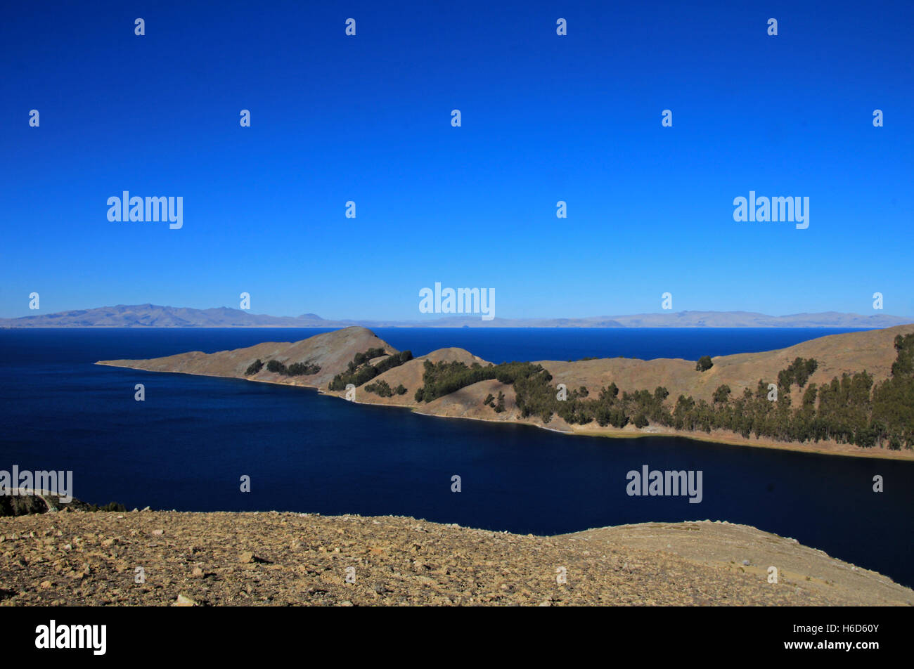 Île du soleil, lac Titicaca, Bolivie Banque D'Images