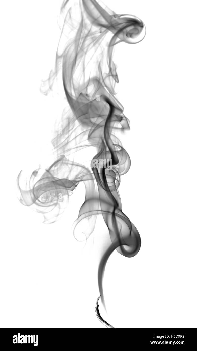 Résumé de fumée noire sur fond clair Banque D'Images
