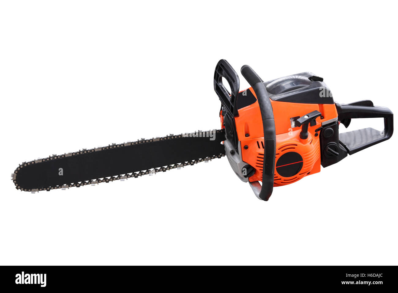 Scie à chaîne isolé sur fond blanc Banque D'Images