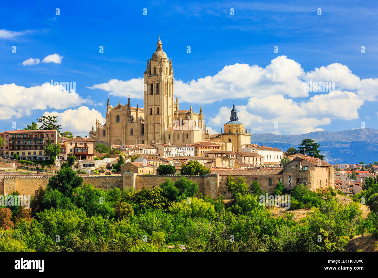 Segovia, Espagne. Cathédrale de Santa Maria de Segovia, Castilla y Leon. Banque D'Images