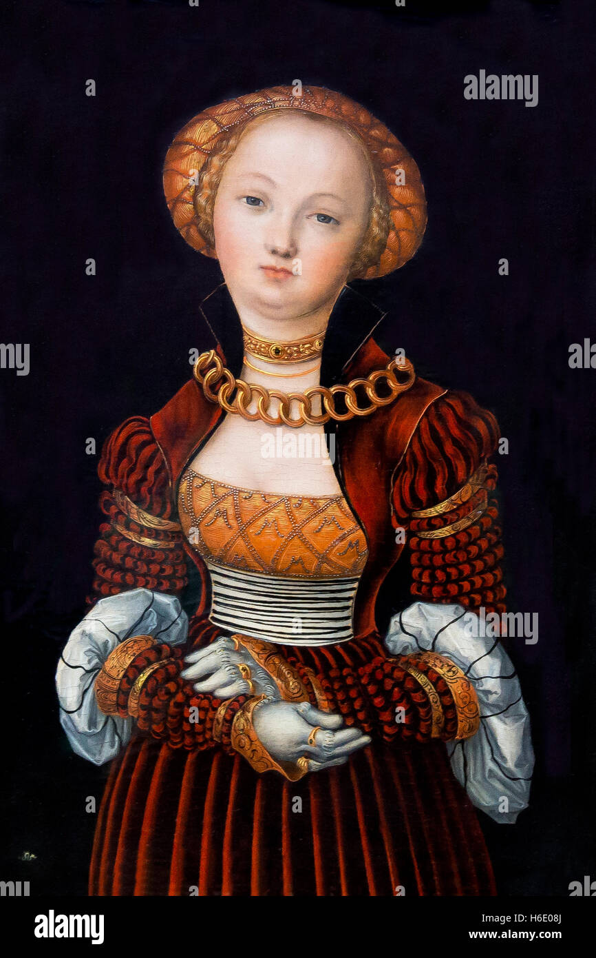 Portrait d'une femme, par Lucas Cranach l'Ancien, vers 1525, Banque D'Images