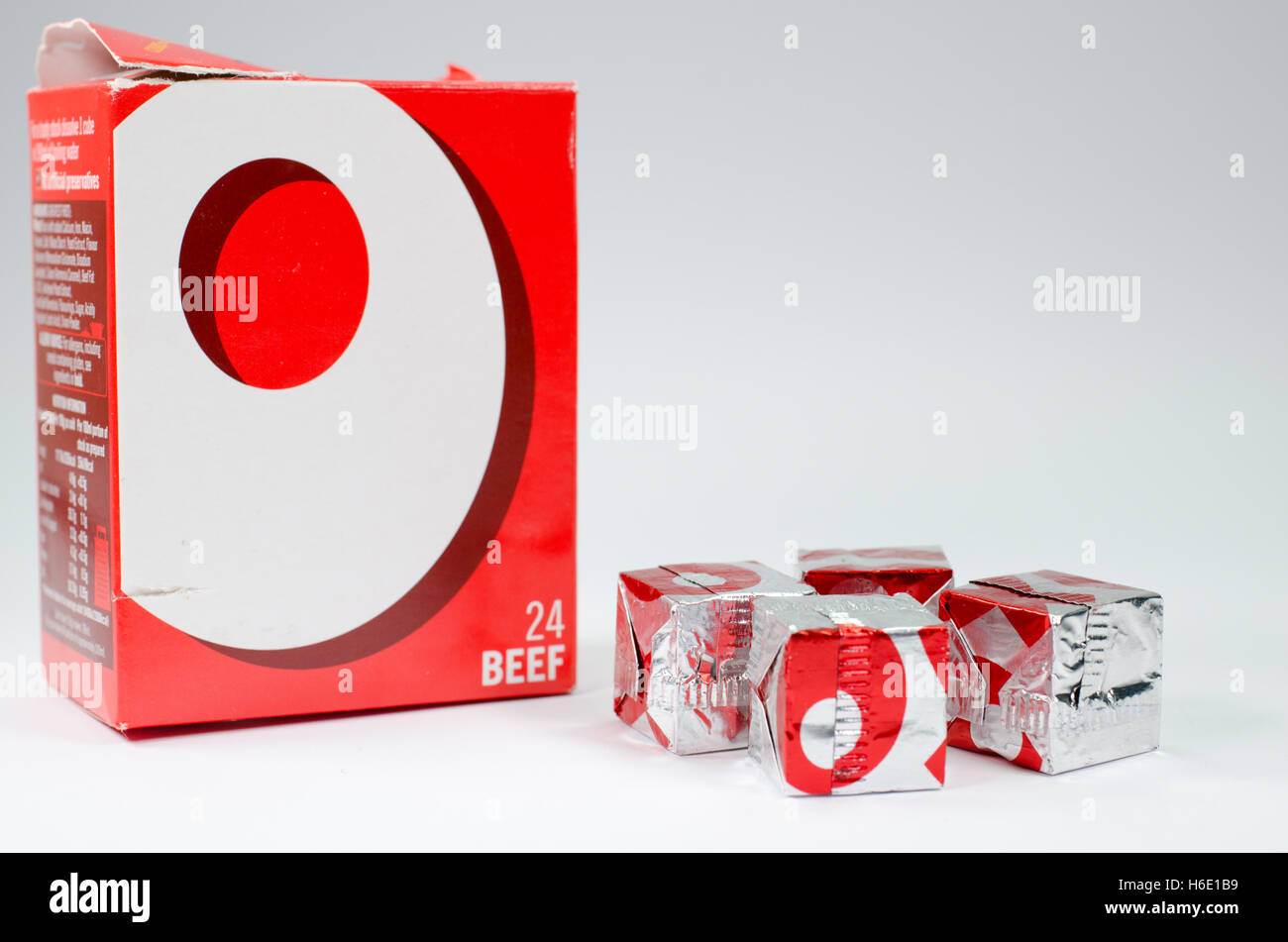 Fort de cubes de bouillon de bœuf Oxo Banque D'Images