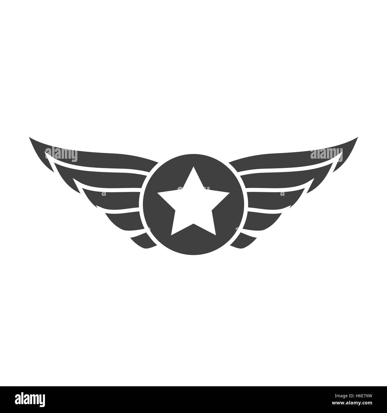 Gris, emblème de l'aviation d'un insigne ou logo Illustration de Vecteur