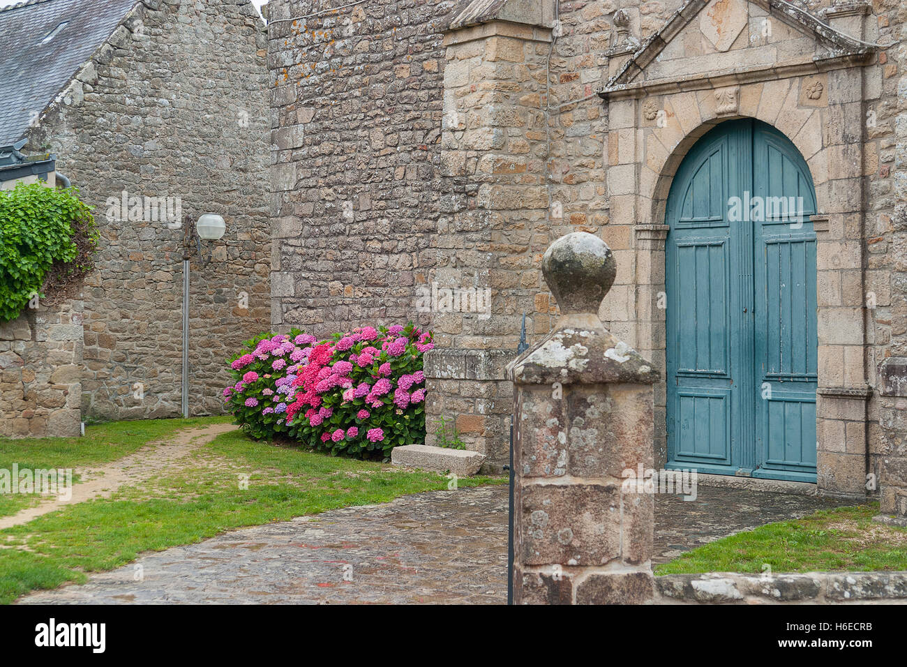 Détail architectural à Larmor-Baden, une commune française, située dans le département de la Bretagne, dans le nord-ouest de la France. Banque D'Images