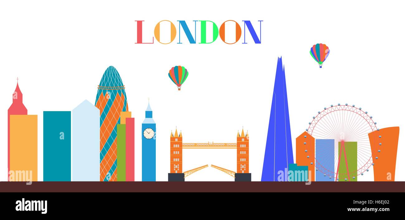 UK, London city Silhouette arrière-plan. Vector Illustration. Illustration de Vecteur