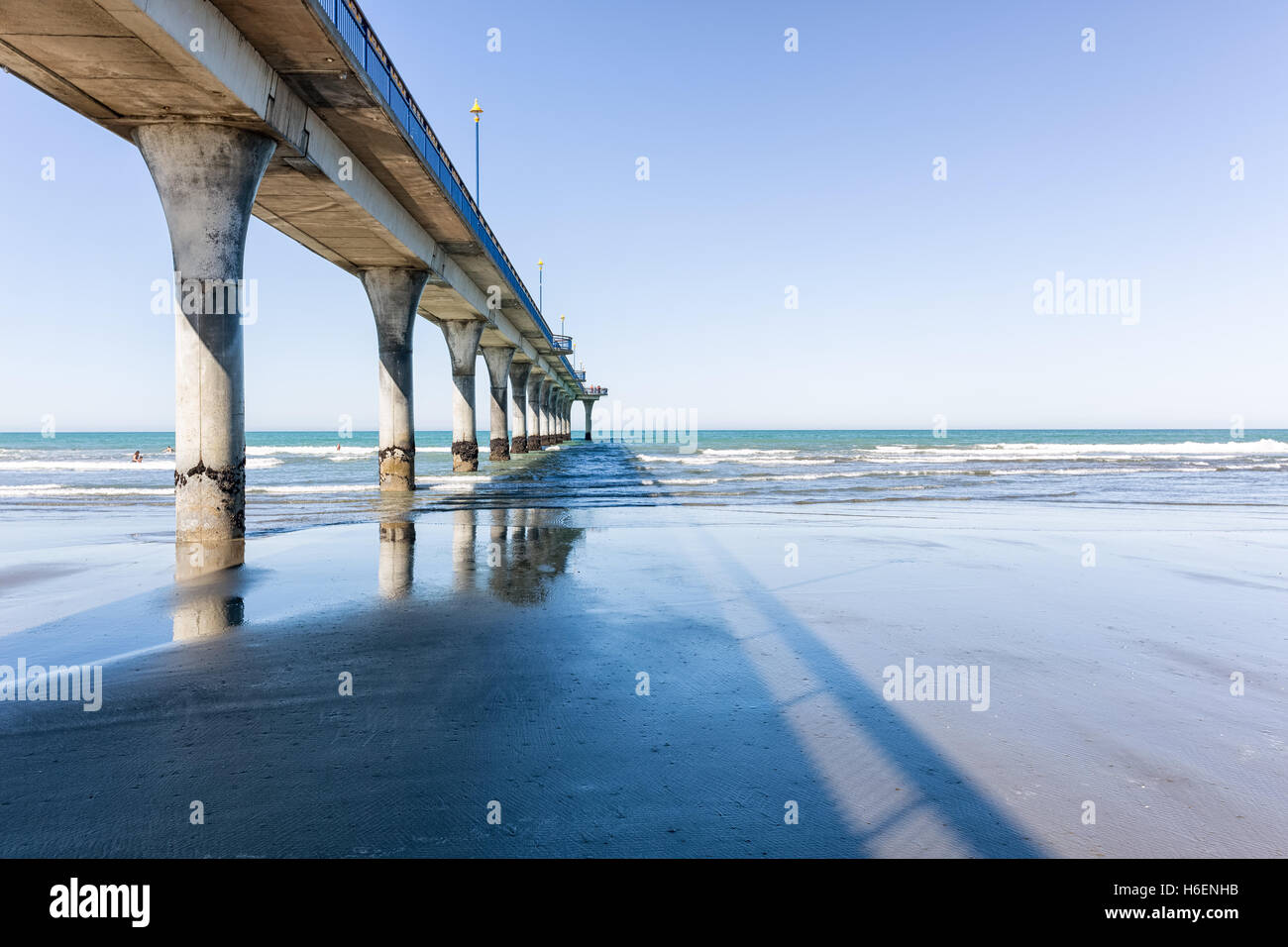 New Brighton Pier à Christchurch, Nouvelle-Zélande Banque D'Images