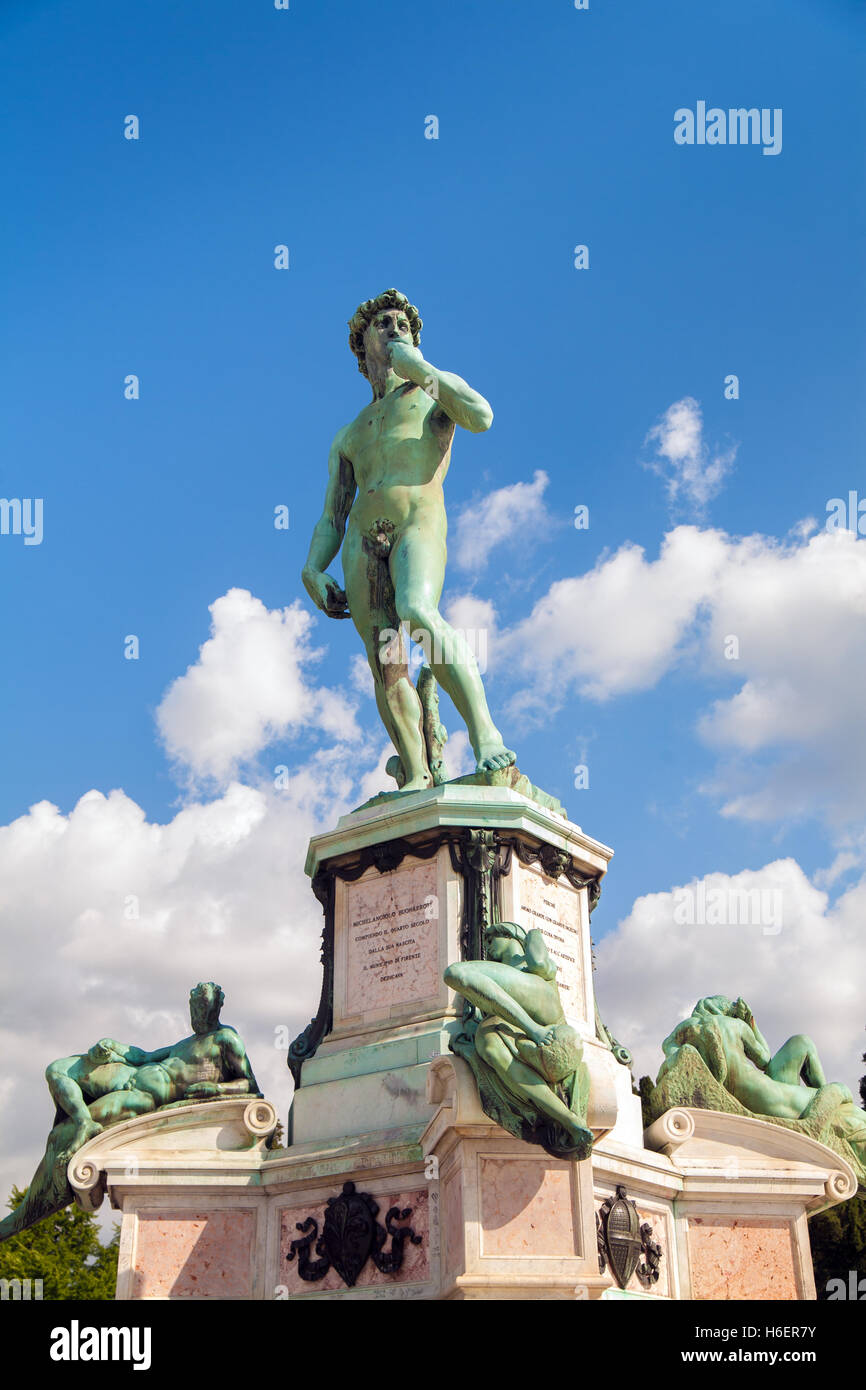 Statue de David à la Piazzale Michelangelo à Florence, Italie Banque D'Images