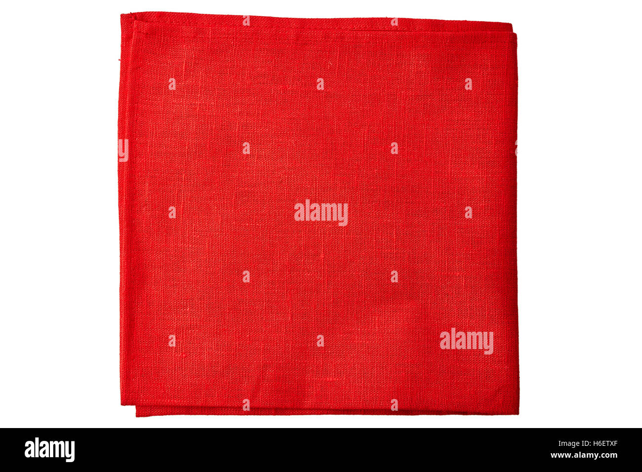 Serviette en tissu rouge sur blanc Banque D'Images