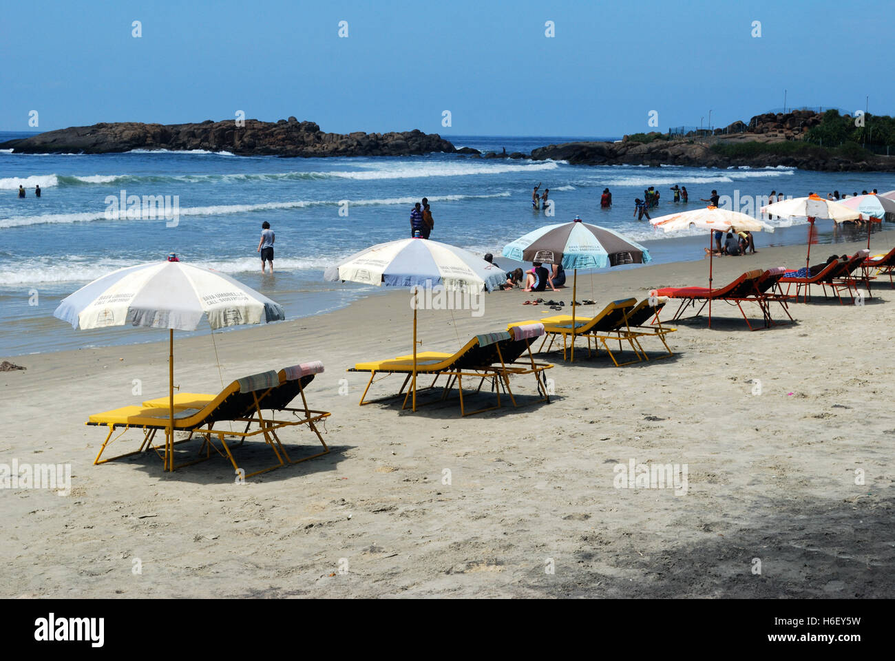 Kovalam beach,Kerala, Inde.C'est une destination touristique internationale dans le Kerala, Inde Banque D'Images