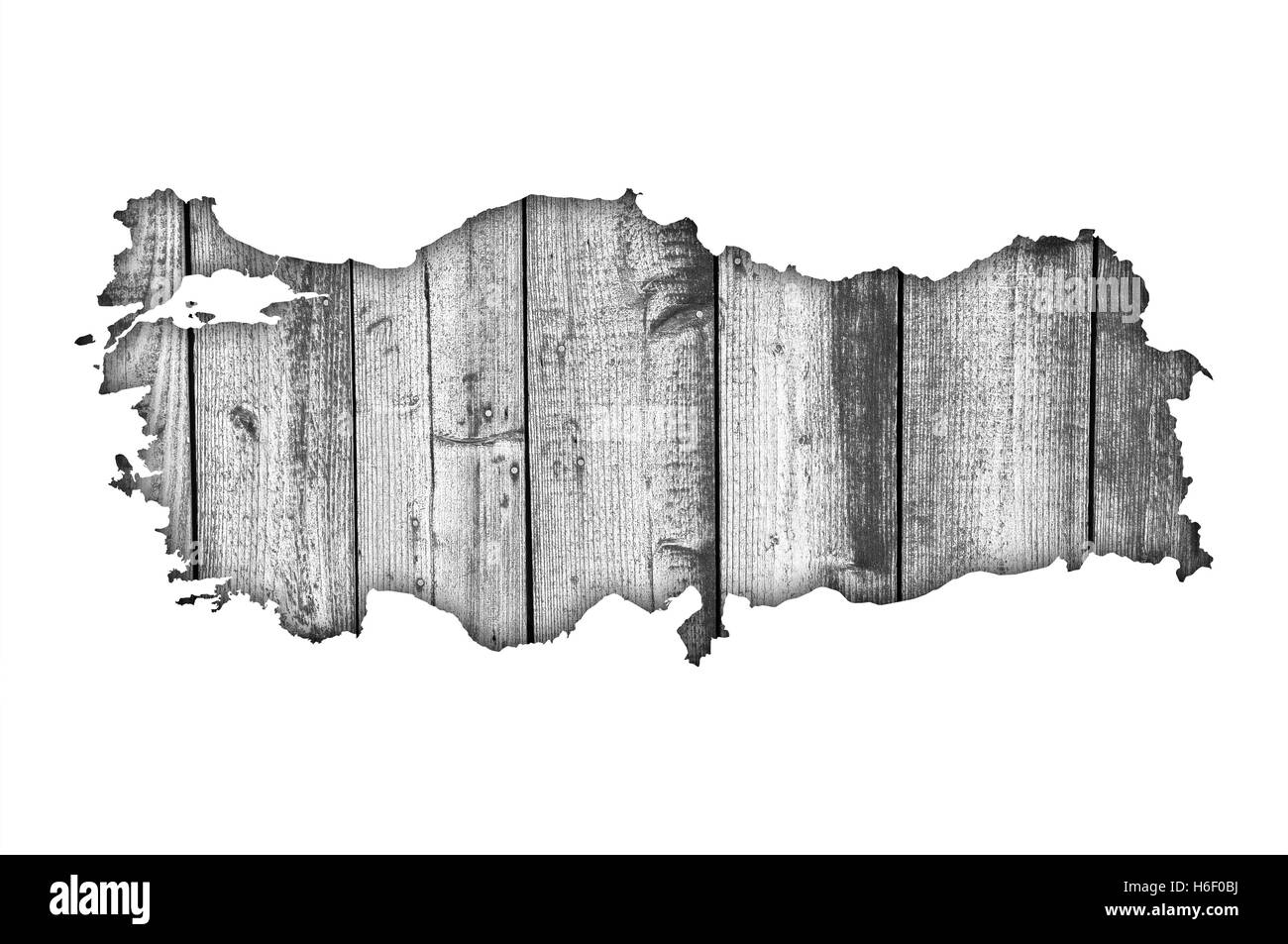 Carte de la Turquie sur Weathered Wood Banque D'Images
